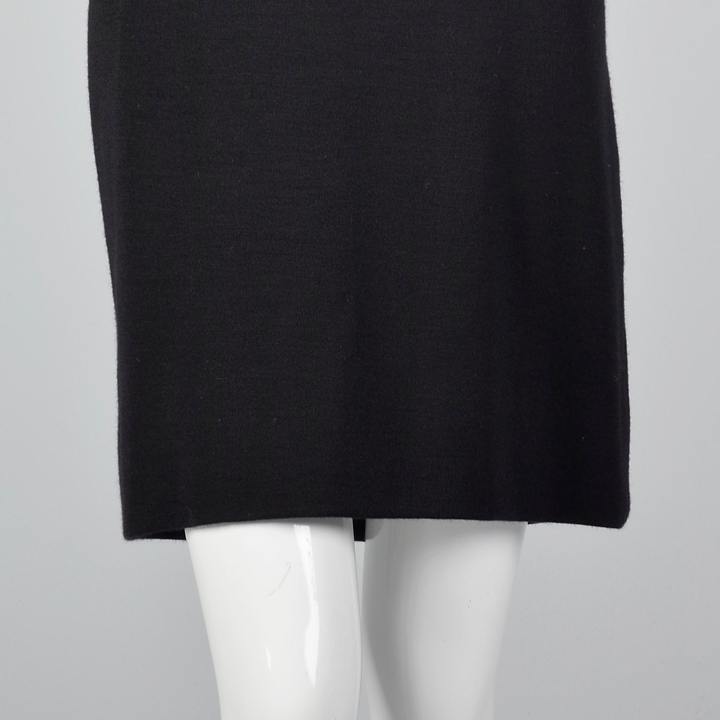 1980s Black Knit Dress with Colorful Silk Batwing Sleeves