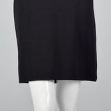 1980s Black Knit Dress with Colorful Silk Batwing Sleeves