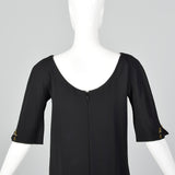1990s Tom Ford for Gucci Black Shift Dress with Link Buttons