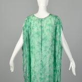 XS-Small Givenchy Nouvelle Boutique 1970s Green Silk Kaftan