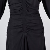 1940s Mary Muffet Black Rayon Crepe Dress