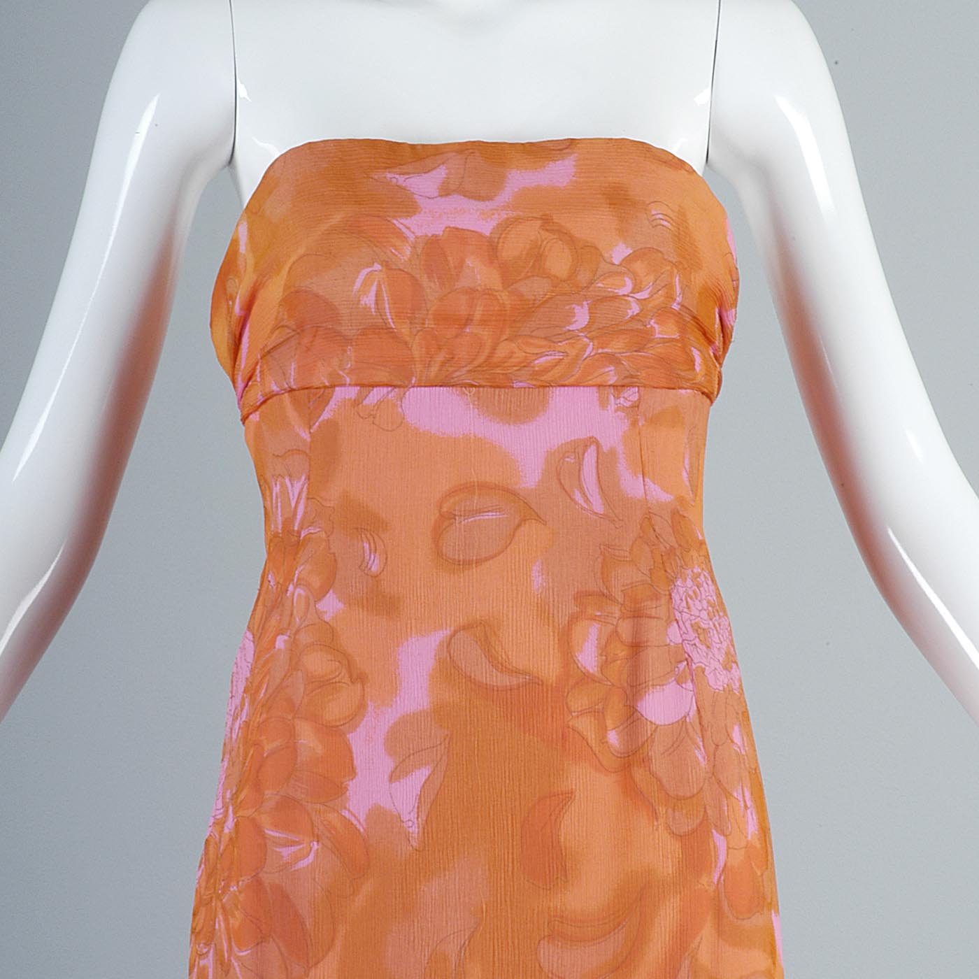 1950s Silk Chiffon Hawaiian Gown