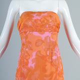 1950s Silk Chiffon Hawaiian Gown