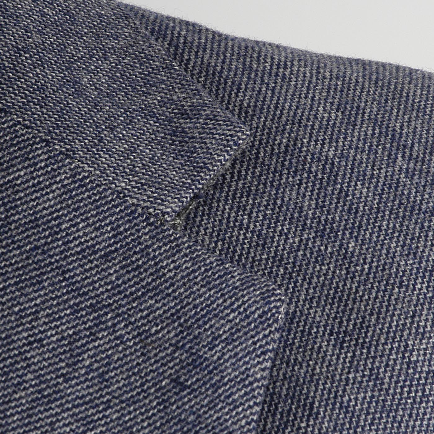 1970s Men's Pierre Cardin Black Label Blue & White Wool Tweed Suit