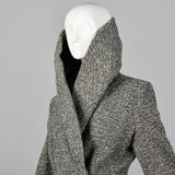 1950s Wool Tweed Skirt Suit with Sculptable Portrait Collar