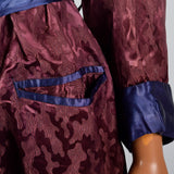 1940s Mens Burgundy Robe with Ameoba Weave