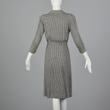 1940s Black and White Check Day Dress