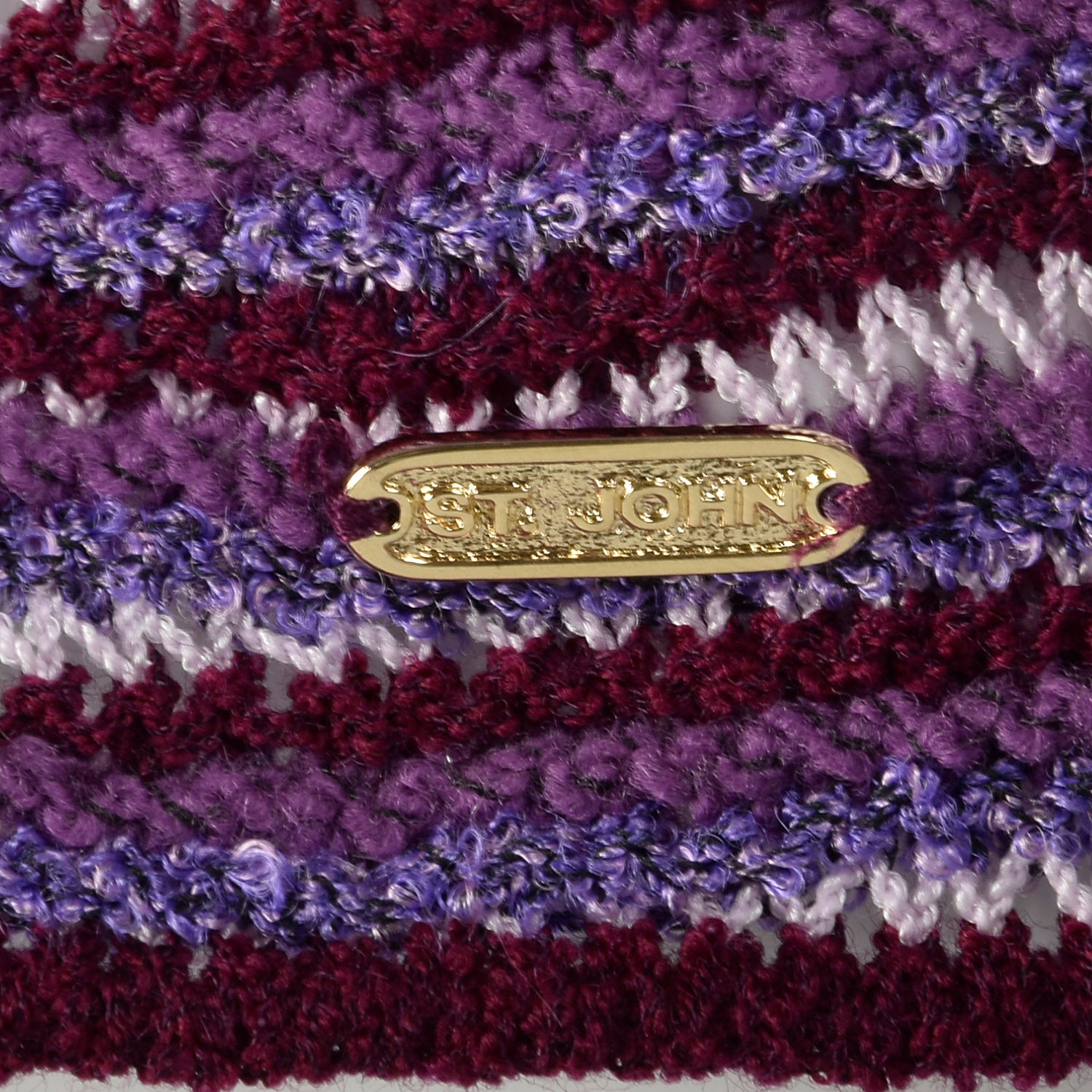 Large St John Sport Purple Knit Scarf and Sweater  Set