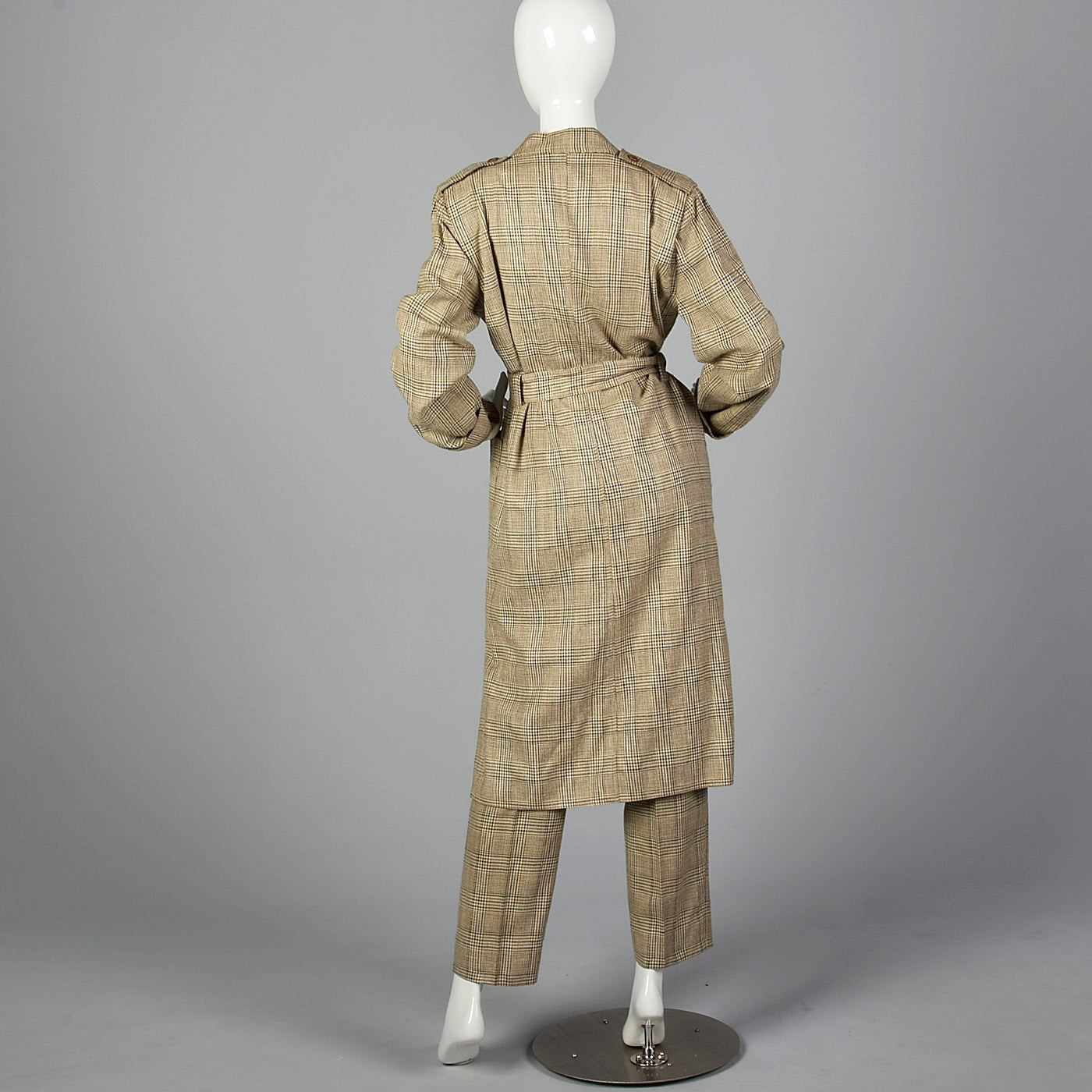 1990s Jean Louis Scherrer Trench Coat and Pants Set