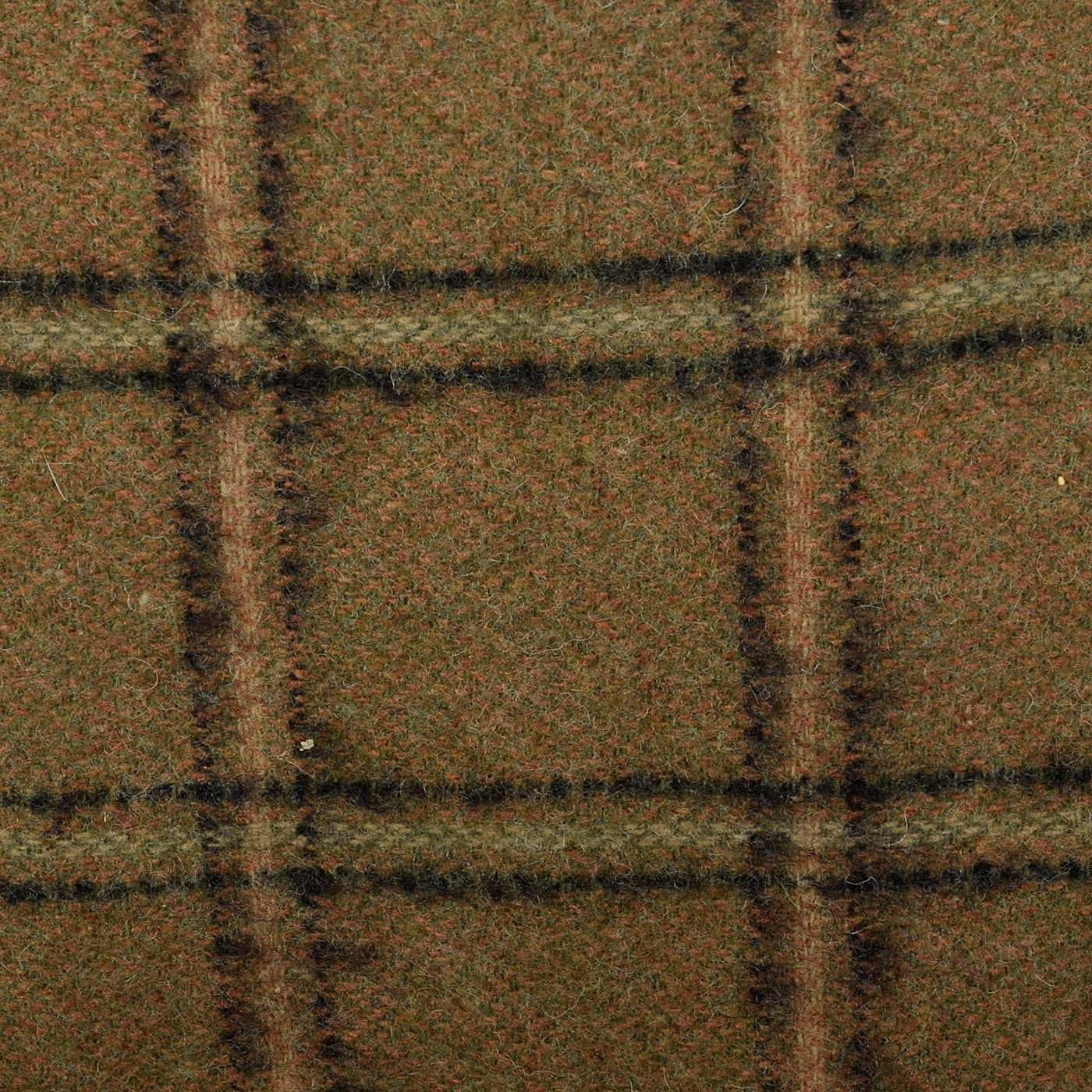 1940s Pencil Skirt in Brown and Green Windowpane Plaid