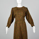 1970s Yves Saint Laurent Floral Print Dress