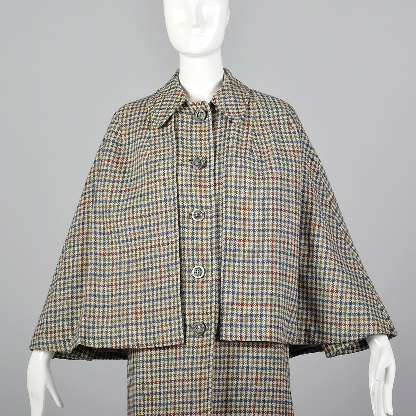 1970s Scottish Tweed Inverness Style Cape Coat