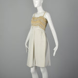 XS Bob Bugnand 1950s Beaded Short White Dress