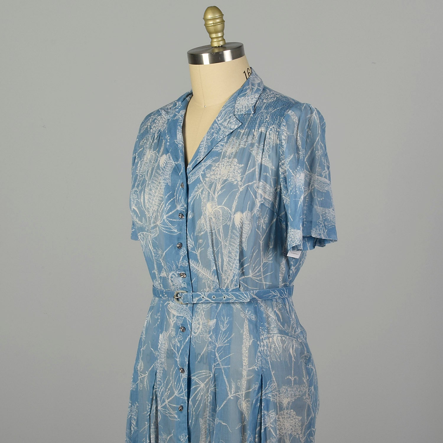 XXL 1950s Day Dress Semi-Sheer Casual Lightweight Volup Novelty Print