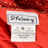 1980s Red Sequin Party Dress