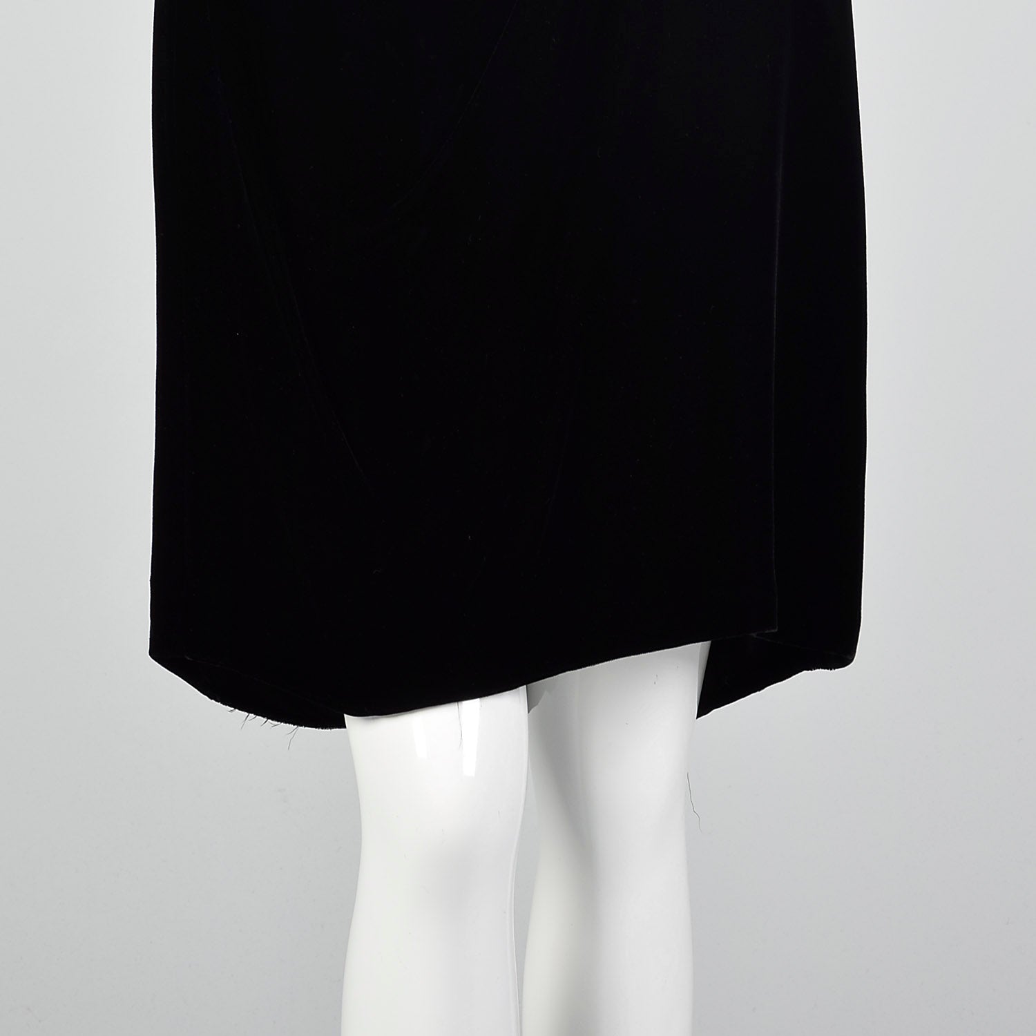 1960s Black Velvet Long Sleeve Dress