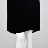 1960s Black Velvet Long Sleeve Dress