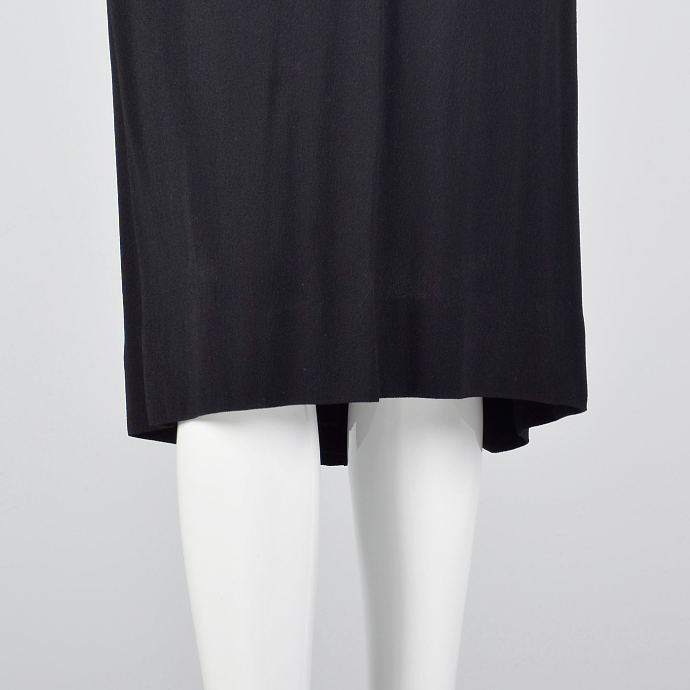 1950s Black Dress with Drop Waist and Bustle Train