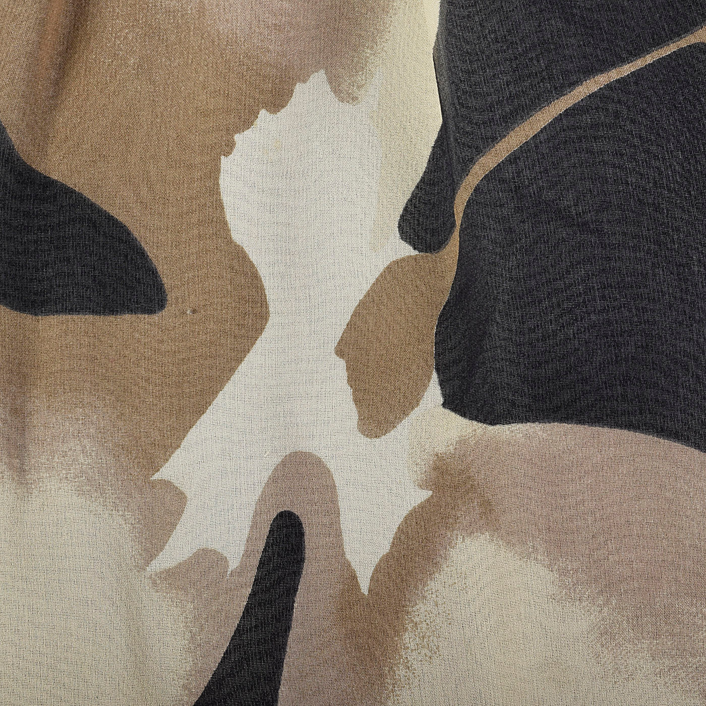 1980s Michael Novarese Tan Abstract Print Dress