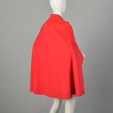 OSFM 1960s Cape Bright Orange Double Breasted Felted Day Glo Neon