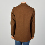 Medium 1960s Mens Pendleton Winter Coat Rust Brown Wool Jacket