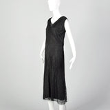 Large 1930s Black Lace Dress