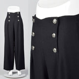 Black Wide Leg Sailor Style Pants