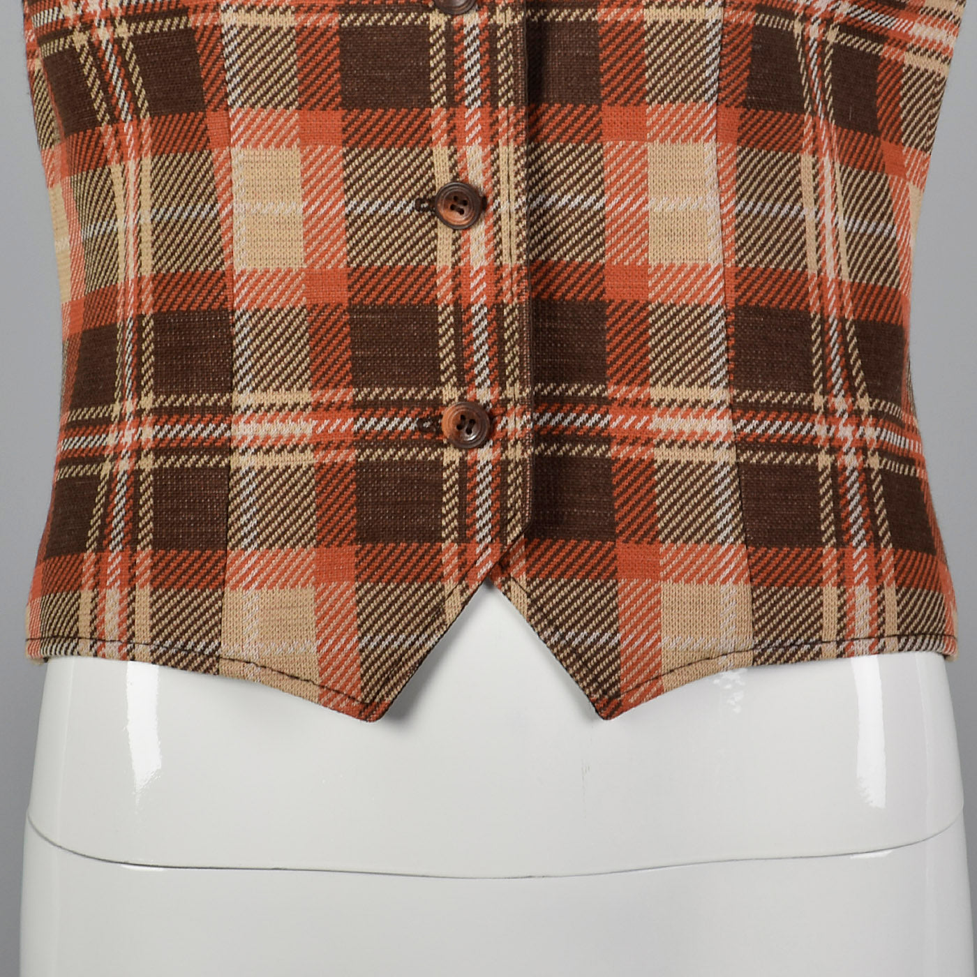 1970s Knit Plaid Vest
