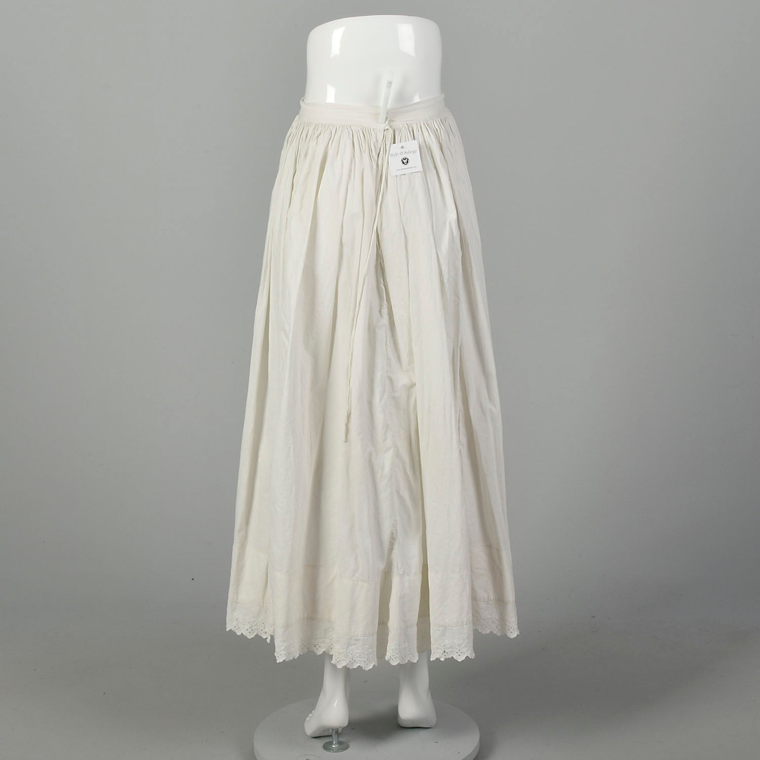 Medium 1900s Skirt Victorian Cotton Slip White Petticoat