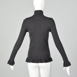 Small Jean Paul Gaultier Maille Femme 1990s Grey Turtleneck Sweater