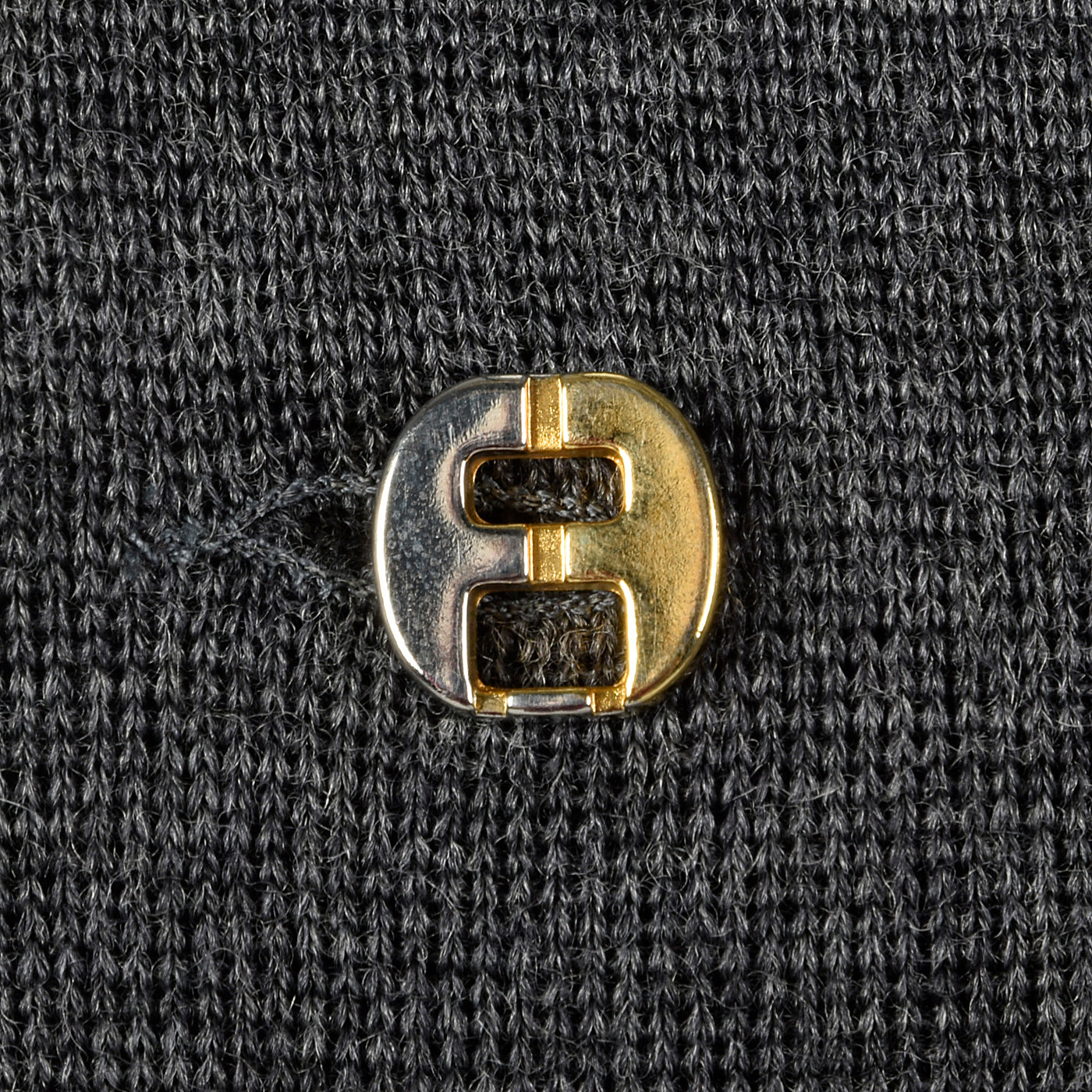 1980s Ferragamo Gray Sweater Dress with Signature Buttons