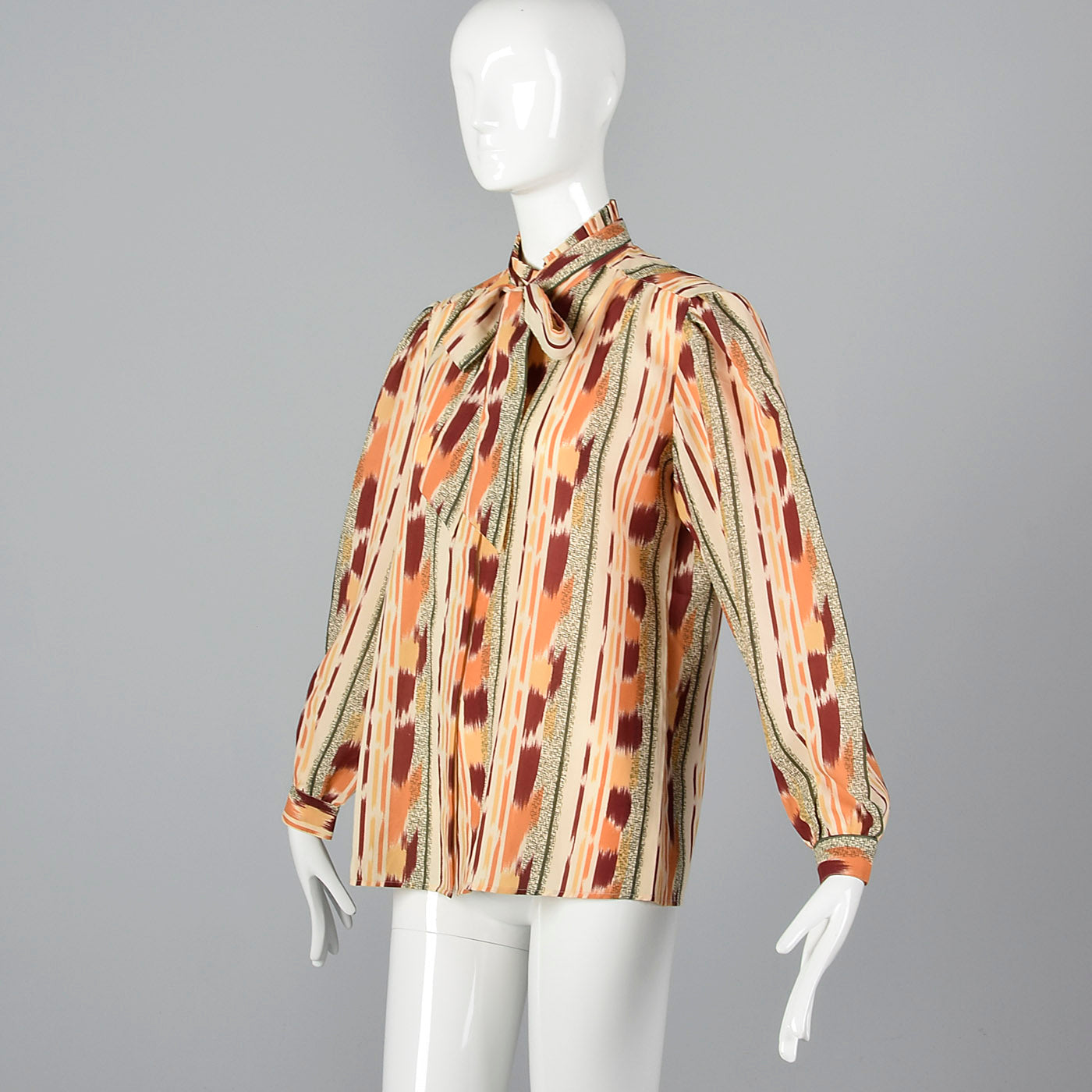 1970s Ruggeri Print Blouse with Bow