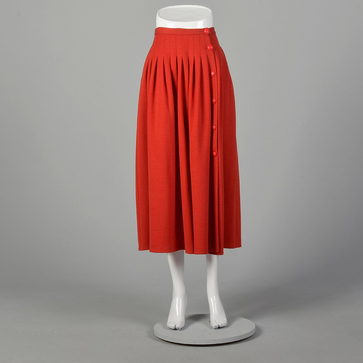 Small Sonia Rykiel 1980s Red Knit Pleated Skirt