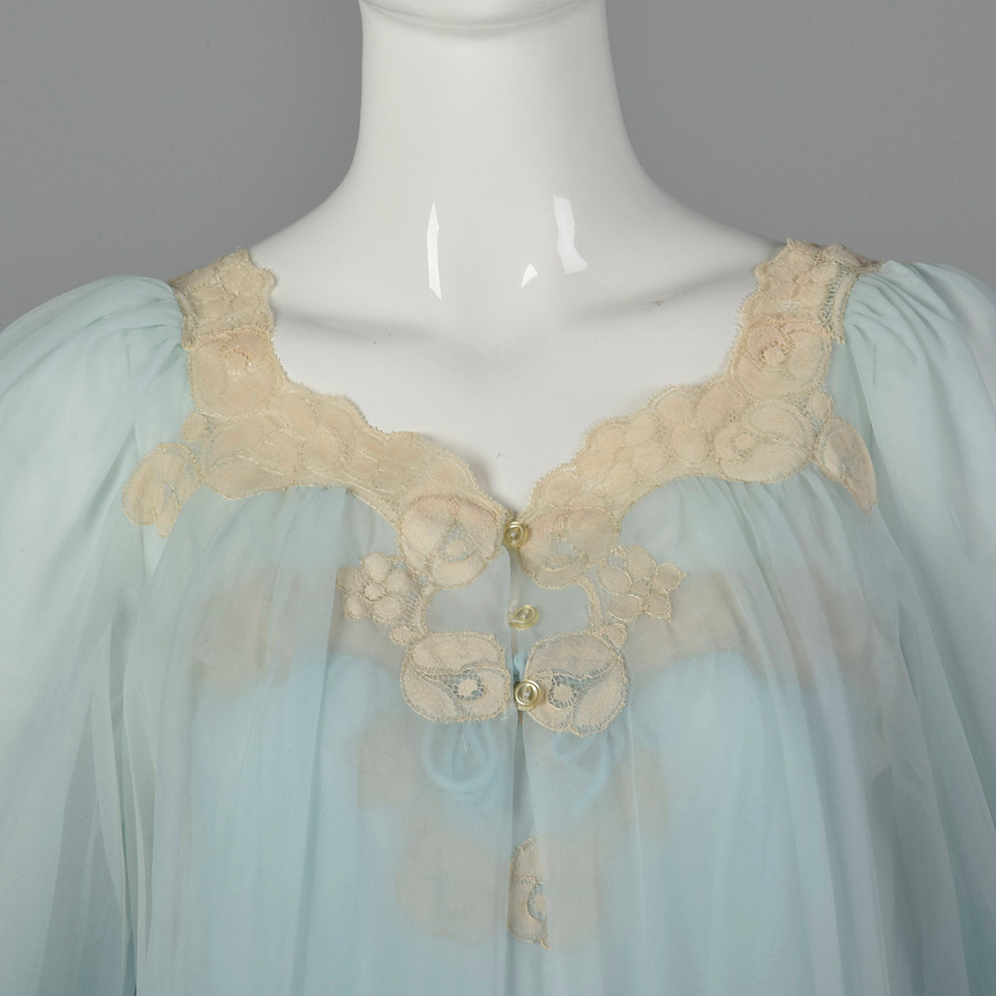 1950s Blue Nightgown and Peignoir Set