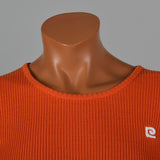 Small 1970s Pierre Cardin Knits Orange Sweater with Short Sleeves