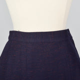 1950s Navy Blue Skirt Suit with Decorative Buttons