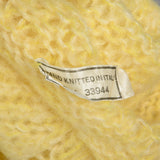 Large 1960s Yellow Sweater Hand Knit In Italy Puff Stitch Cardigan