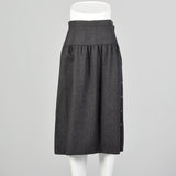 Saks Fifth Avenue Grey Wool Skirt With Snap Sides