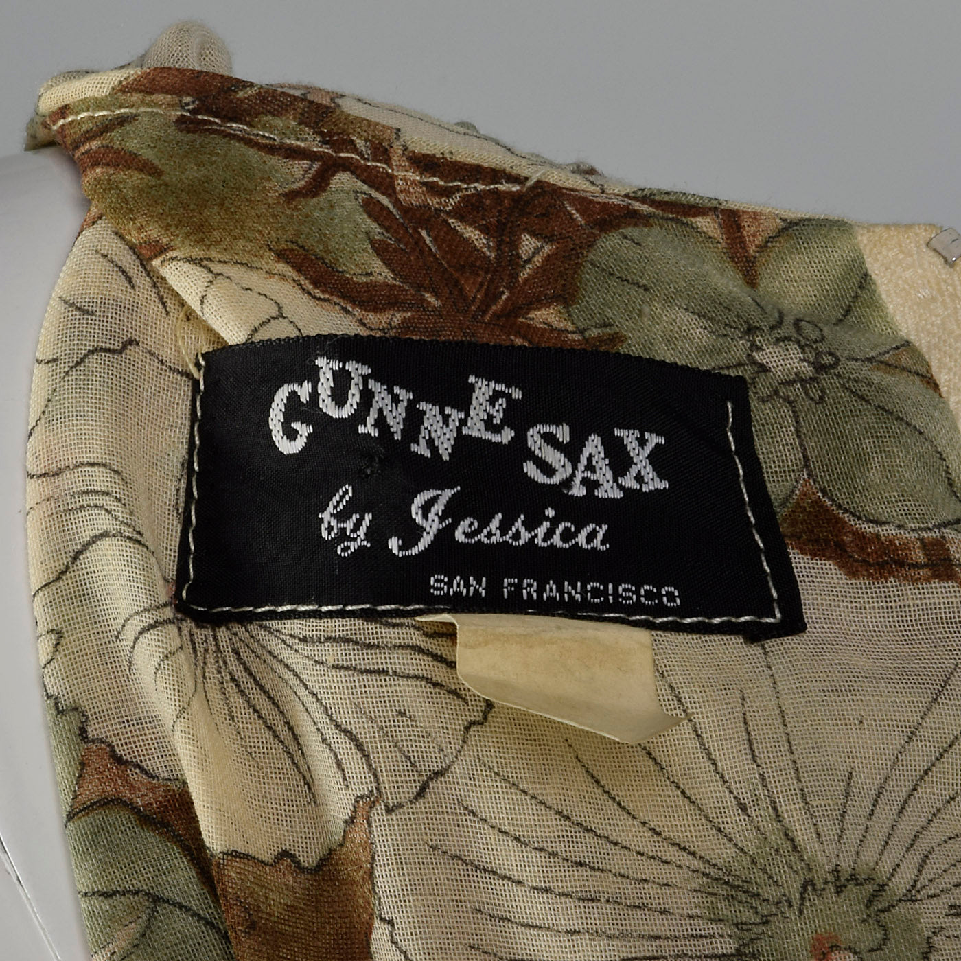 1970s Gunne Sax Brown Floral Maxi Dress