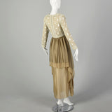 Medium 2000s Mary McFadden Dress Beaded Ombre Long Sleeve Couture Formal Evening Gown