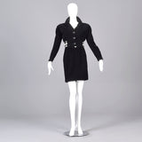 1980s Victor Costa Black Velvet Cocktail Dress with Bolero Jacket