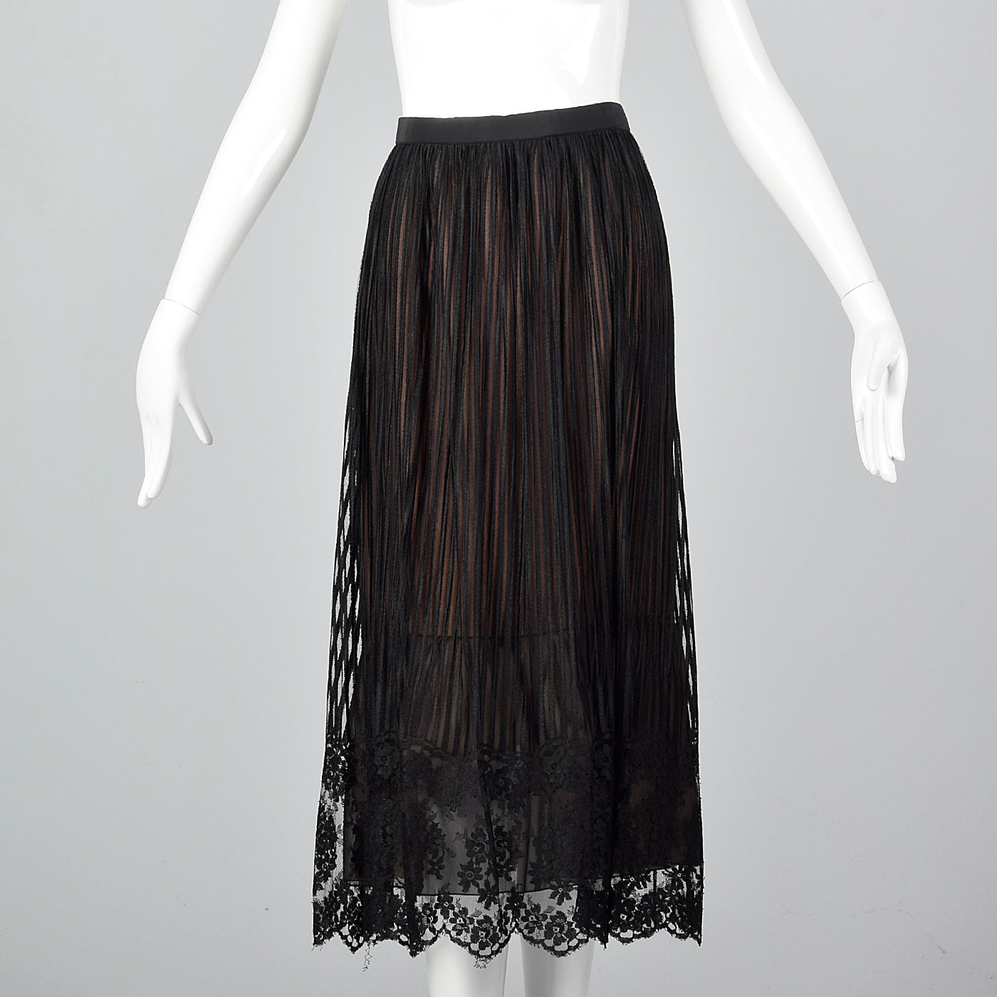 1980s Mignon Black Lace Separates