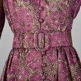1970s Eddy George Metallic Pink Maxi Dress