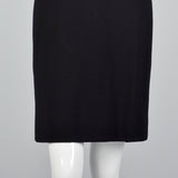 Lanvin Tight Black Pencil Dress with Velvet Shoulders