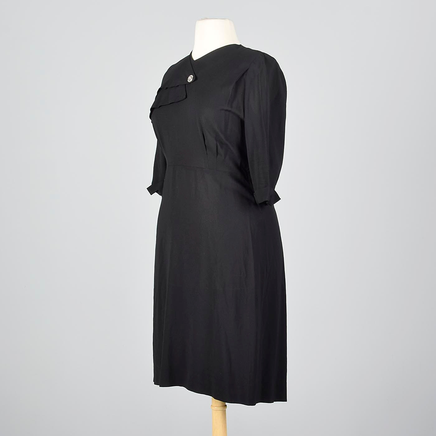 1950s Black Dress With Asymmetric Neckline