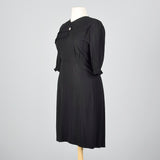 1950s Black Dress With Asymmetric Neckline