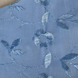 1950s Blue Day Dress with Floral Embroidery