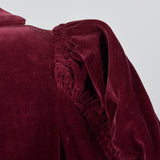 1940s Burgundy Velvet Coat with Mutton Sleeves