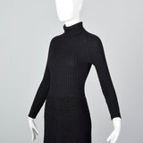1970s Marni Knits Tight Black Turtleneck Dress