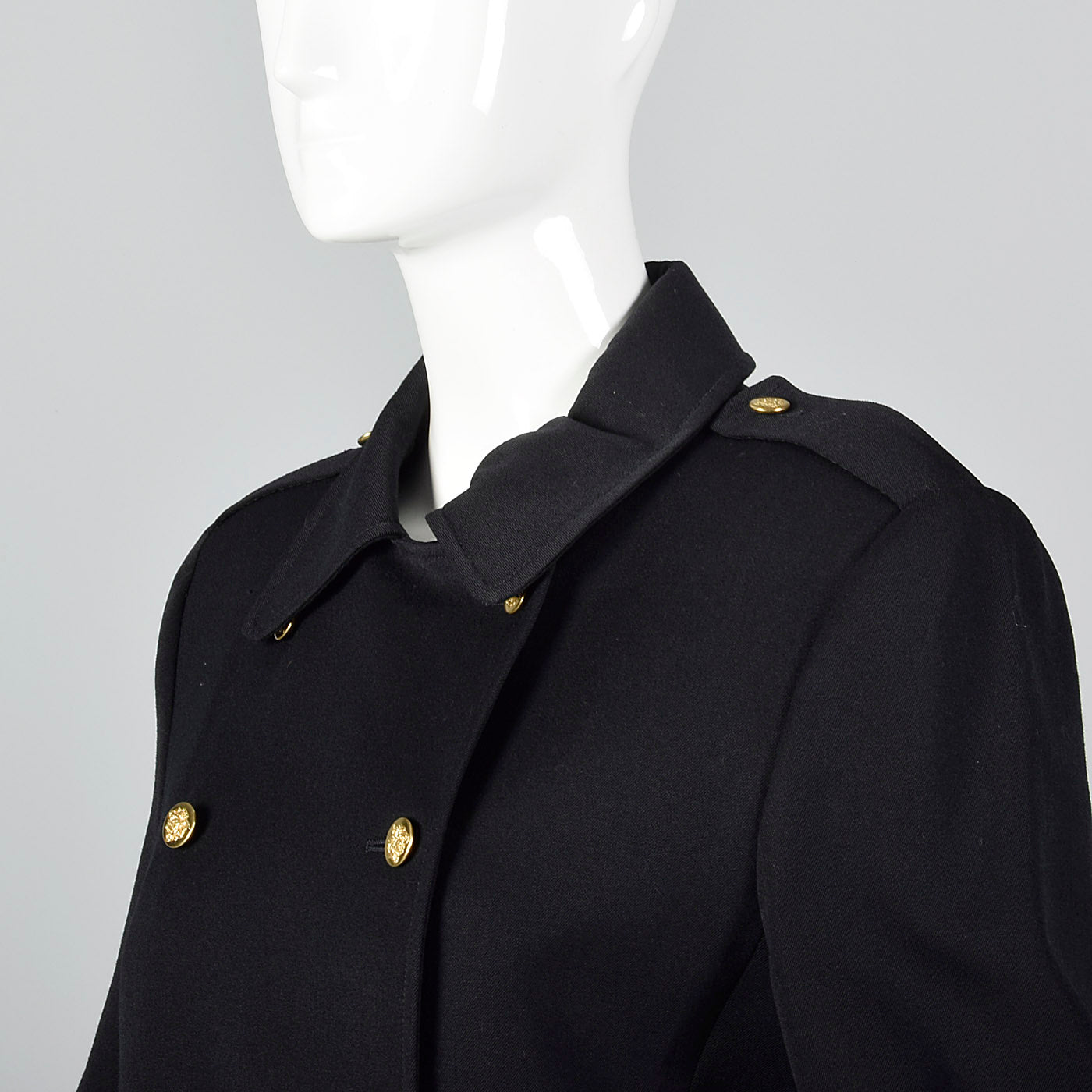 1960s Black Military Inspired Skirt Suit